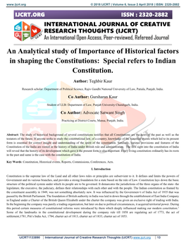 Special Refers to Indian Constitution