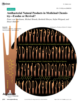 Antibacterial Natural Products in Medicinal Chemistry-Exodus Or