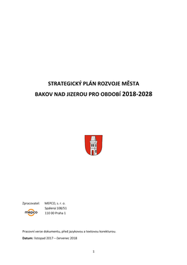 Strategický Plán Rozvoje Města Bakov Nad Jizerou Pro Období 2018-2028