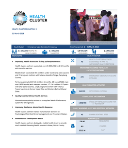 HEALTH CLUSTER BULLETIN # 3 31 March
