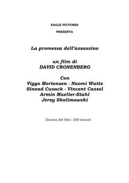 La Promessa Dell'assassino Un Film Di DAVID CRONENBERG Con Viggo