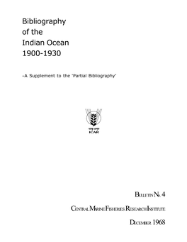 Bibliography of the Indian Ocean 1900-1930