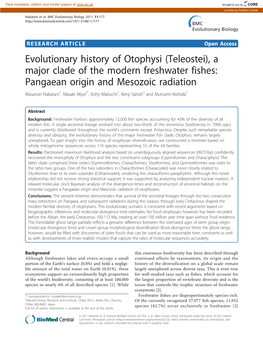 A Major Clade of the Modern Freshwater Fishes