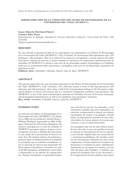 1 Laura Marcela Martınez-Chávez∗ Carmen Elisa Posso Departamento De Biologıa, Facultad De Ciencias Naturales Y Exactas