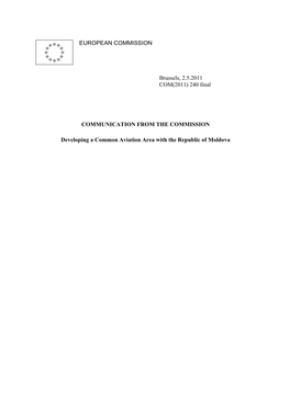 240 Final COMMUNICATION from the COMMISSION Developing a Common Aviation Area W