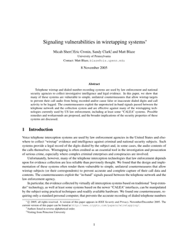 Signaling Vulnerabilities in Wiretapping Systems∗