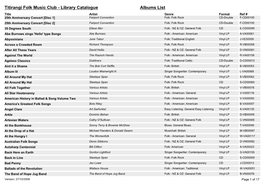 Library Catalogue Albums List
