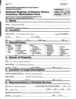 National Register of Historic Places Inventory—Nomination Form 1