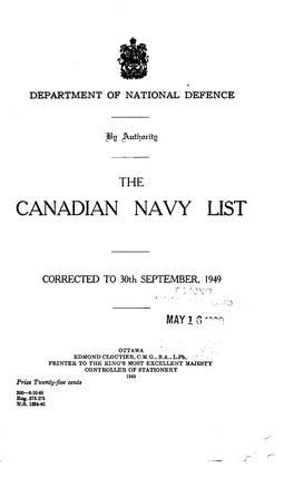 Canadian Navy List