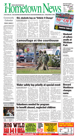 Brevard County Sheriff’S Office Awaits Orders Outside the Moore Justice Center in Viera Fri- As a Small Example of Fair: Day, Feb