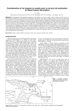 Consideration of Rat Impacts on Weeds Prior to Rat and Cat Eradication on Raoul Island, Kermadecs