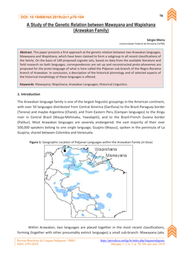 A Study of the Genetic Relation Between Mawayana and Wapishana (Arawakan Family)