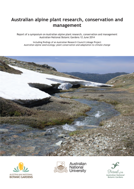 Australian Alpine Plant Research, Conservation and Management