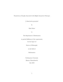 Transitivity of Graphs Associated with Highly Symmetric Polytopes