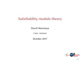 Satisfiability Modulo Theory