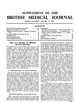 Supplement to Te British Medical Journal London Saturday January 15 1938