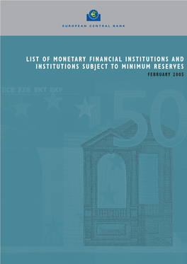 List of Monetary Financial Institutions