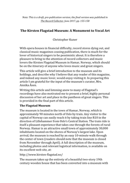 Kuner Flagstad Museum Article Online Version