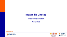 Investor Presentation August 2020