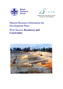 Mineral Resources Report for West Sussex