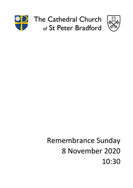 Remembrance Sunday 8 November 2020 10:30