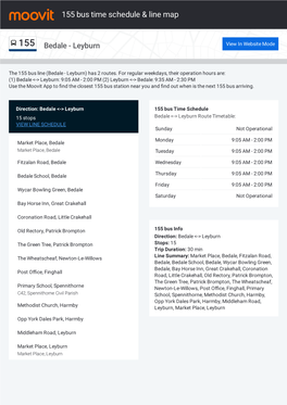 155 Bus Time Schedule & Line Route