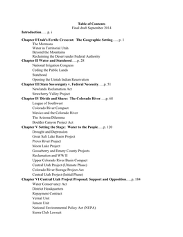 P. I Chapter I Utah's Fertile Crescent: the Geographic Setting T