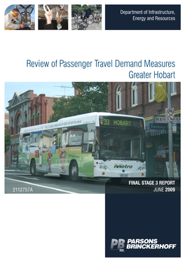 Review of Passenger Travel Demand Measures Greater Hobart