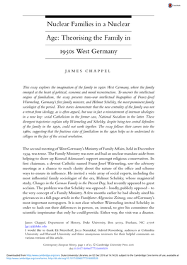 Nuclear Families in a Nuclear Age: Theorising the Family in 1950S West Germany