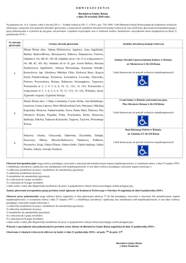 OBWIESZCZENIE Burmistrza Gminy Różan Z Dnia 18 Września 2018