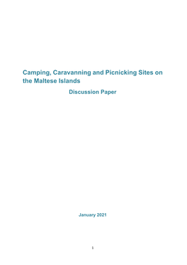 Camping, Caravanning and Picnicking Sites on the Maltese Islands Discussion Paper