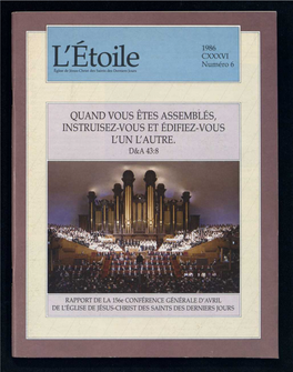 Rapport De La Conférence Générale D'avril 1986