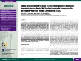 GEOSPHERE Effects of Inherited Structures on Inversion Tectonics: Examples from the Asturian Basin (NW Iberian Peninsula) Interpreted in GEOSPHERE, V