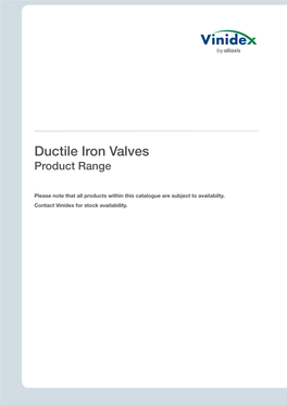 Ductile Iron Valves Product Range