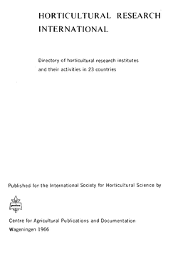 Horticultural Research International