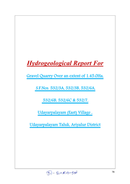 Hydrogeological Report For
