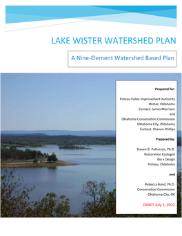 Lake Wister Watershed Plan