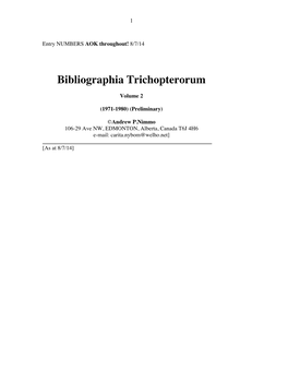 Bibliographia Trichopterorum