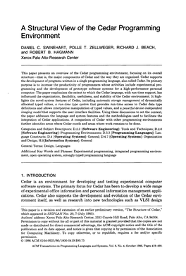 A Structural View of the Cedar Programming Environment