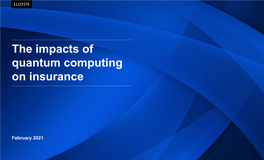 The Impacts of Quantum Computing on Insurance