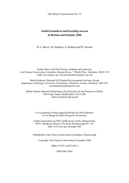 Seabird Numbers and Breeding Success in Britain and Ireland, 2006