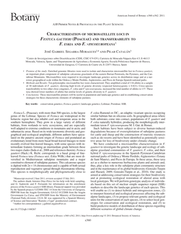 Characterization of Microsatellite Loci in Festuca Gautieri