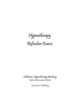 Hypnotherapy Refresher Course