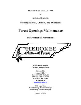 Forest Openings Maintenance