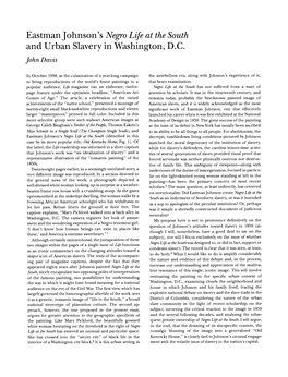 Eastman Johnson's Negro Life at the South and Urban Slavery in Washington,D.C