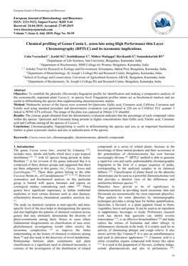 HPTLC) and Its Taxonomic Implications