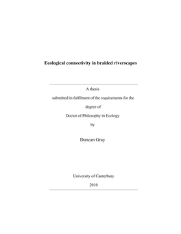 Ecological Connectivity in Braided River-Scapes