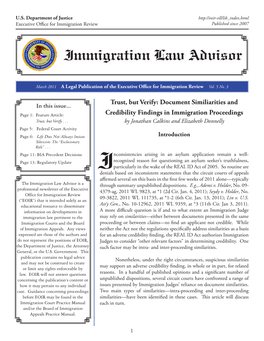 Immigration Law Advisor, Vol 5. No. 3
