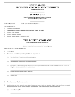 THE BOEING COMPANY (Name of Registrant As Specified in Its Charter)