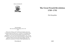 Great French Revolution 1789–1793